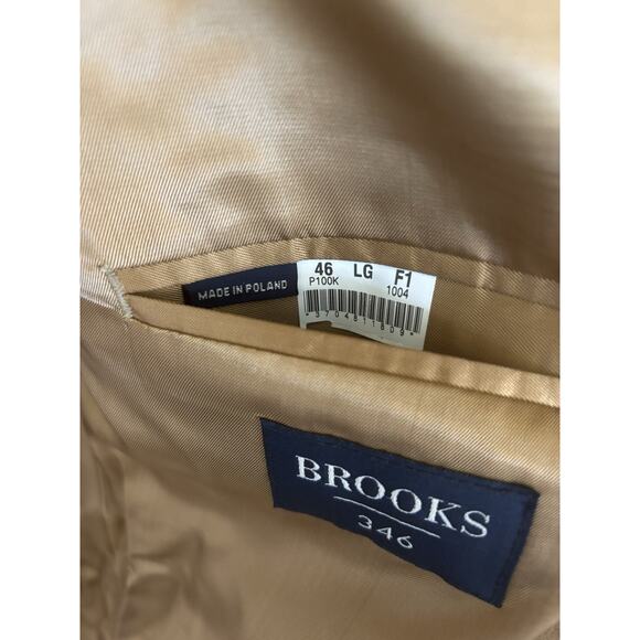 Brooks Brothers 346 100% Camel Hair Wool Tan Sport Coat Blazer  46L Long** - Picture 5 of 9